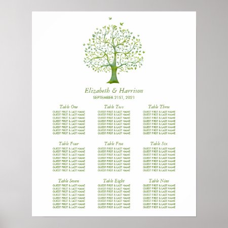 Tree Of Life, Elegant Wedding Seating Chart