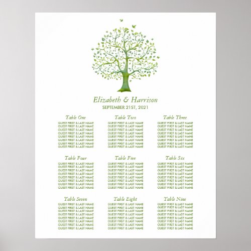 Tree of Life Elegant Wedding Seating Chart