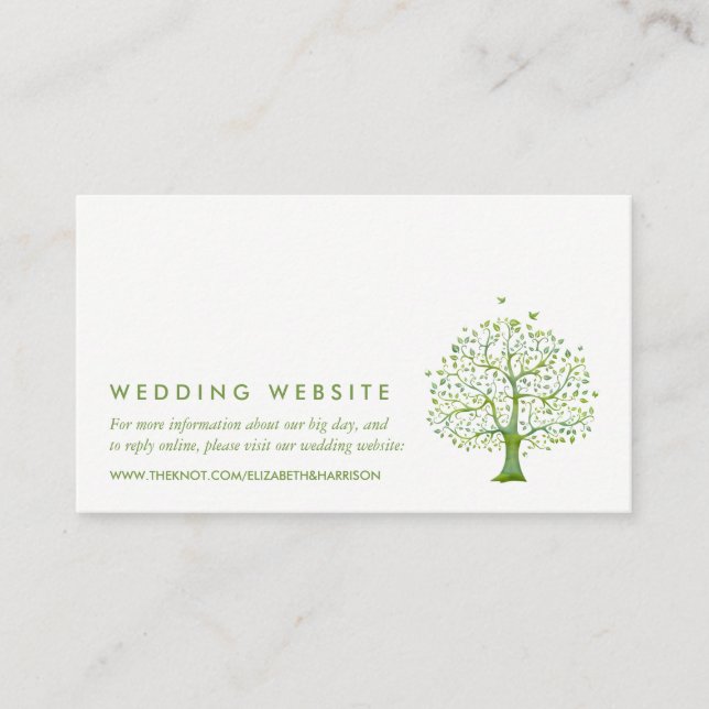 Tree of Life, Elegant Wedding Website Enclosure Card (Front)