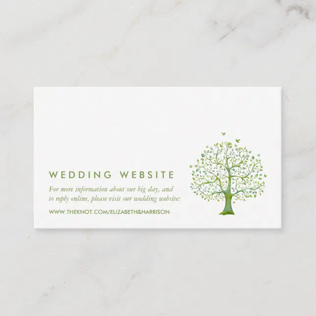 Tree of Life, Elegant Wedding Website Enclosure Card | Zazzle