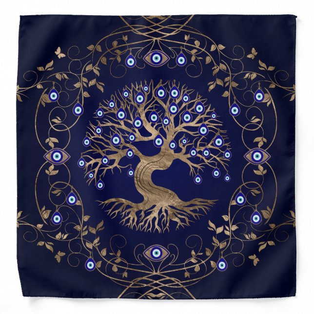 Tree of Life Evil Eye Ornament Bandana (Front)