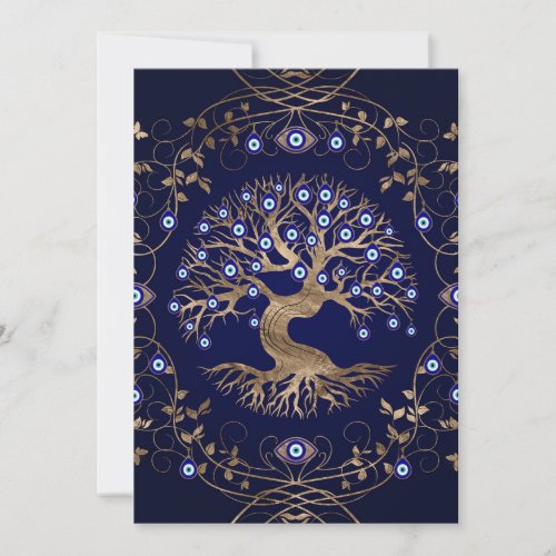 Tree of Life Evil Eye Ornament Holiday Card