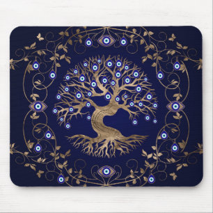 Tree of Life Evil Eye Ornament Mouse Pad