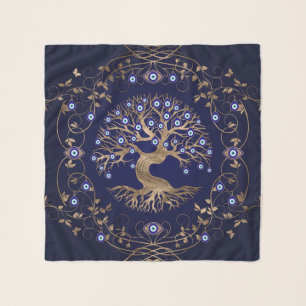 Tree of Life Evil Eye Ornament Scarf