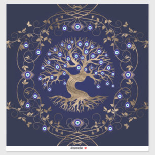 Tree of Life Evil Eye Ornament Sticker