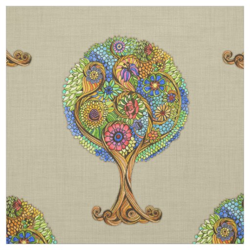 Tree of Life Fabric | Zazzle