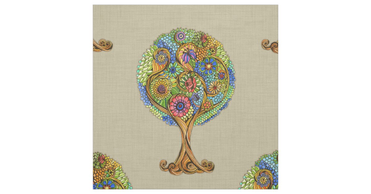 Tree of Life Fabric Zazzle