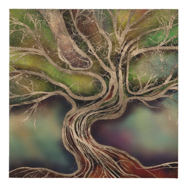 Tree of life - fall shadows faux canvas print (Front)