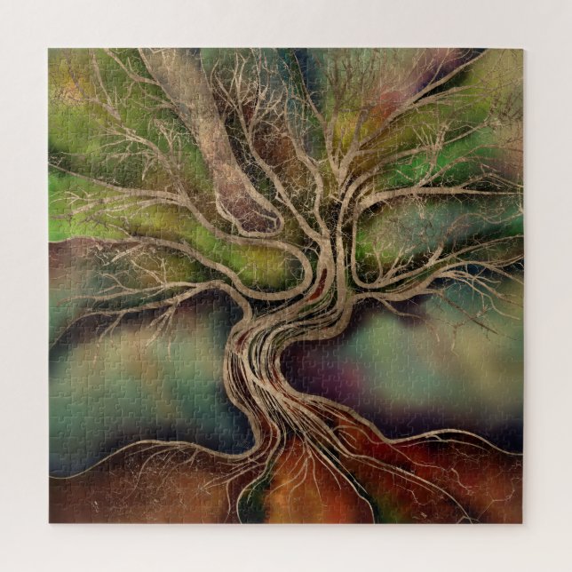 Tree of life - fall shadows jigsaw puzzle (Vertical)