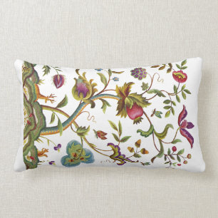 Tree of Life Faux Jacobean Embroidery Pillow