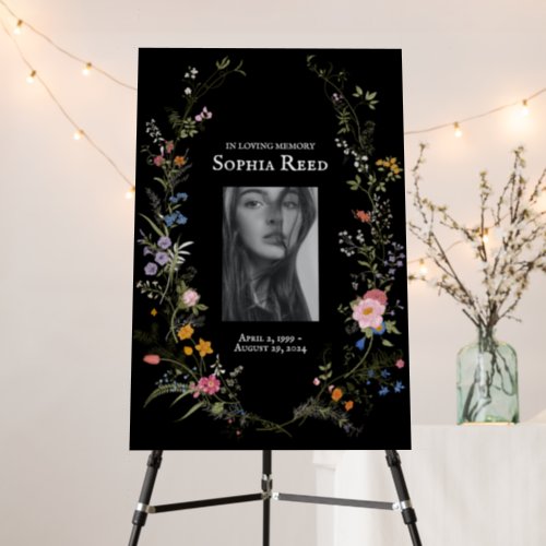 Tree of Life Floral Crest Funeral Memorial Sign