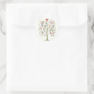 Tree of Life Floral Funeral Memorial   Classic Round Sticker