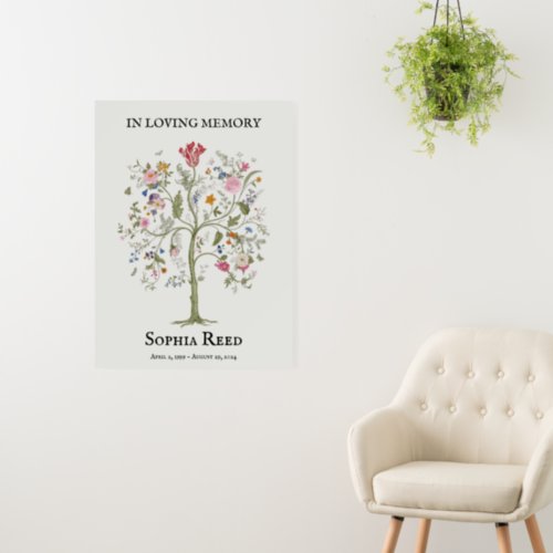 Tree of Life Floral Funeral Sign
