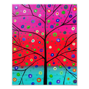 Tree of Life Flowers Painting Photo Print