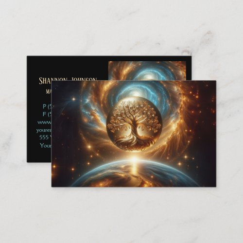 Tree of Life Galaxy Golden Business Card
