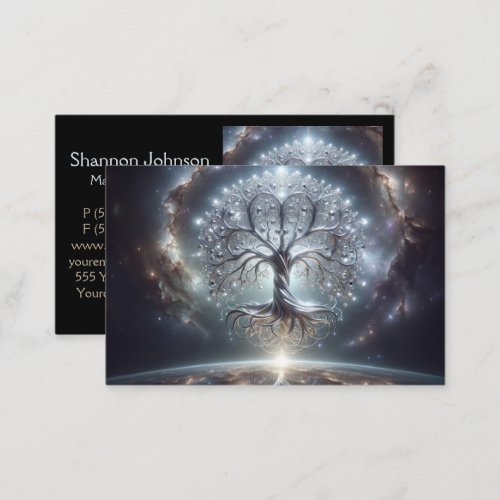Tree of Life Galaxy Stars Heart Business Card