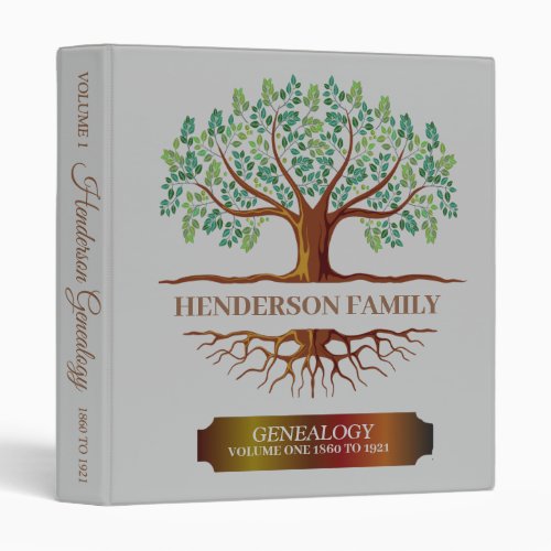 Tree Of Life Genealogy Beige Family Tree  3 Ring Binder