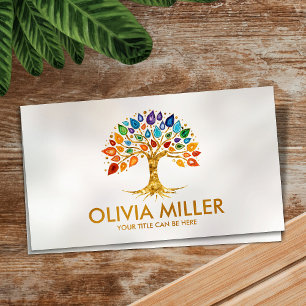 Tree of life - Geode Agate Leaves Business Card
