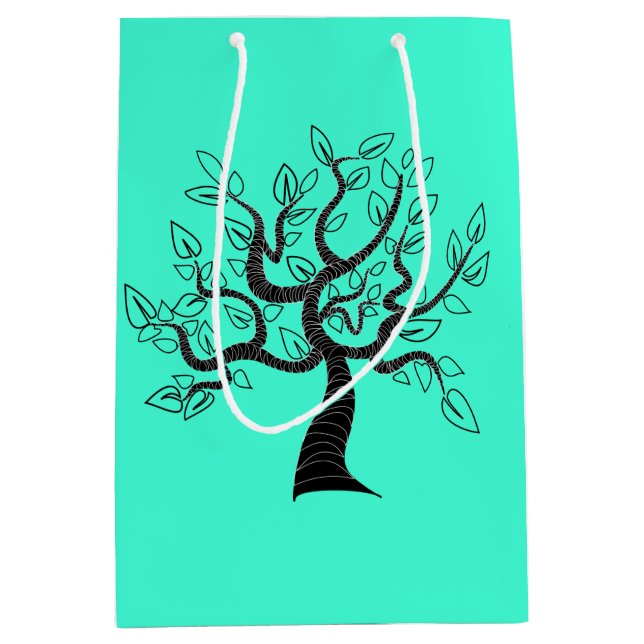 Tree of Life Gift Bag Teal (Front)