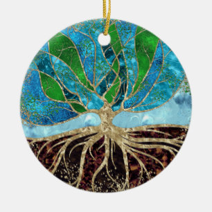 Tree of Life - Glass and Marble Ceramic Ornament
