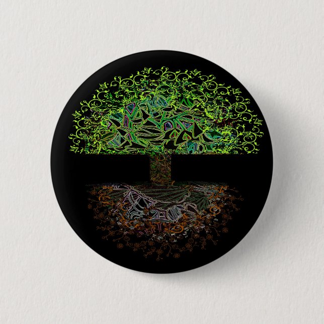 Tree of Life Glow Pinback Button (Front)