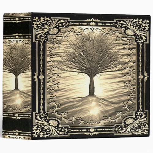 Tree of Life Gold Calm Waters 3 Ring Binder