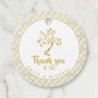 Tree of Life Gold Foil Wedding Baby Bar Bat Mitvah Favor Tags