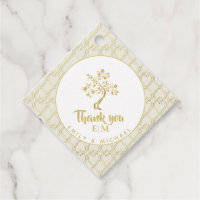 Tree of Life Gold Foil Wedding Baby Bar Bat Mitvah Favor Tags