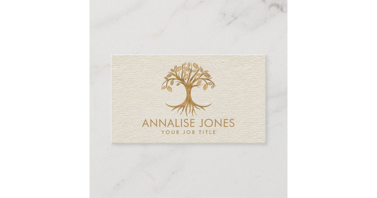 Tree of life - Golden Leaves Business Card | Zazzle