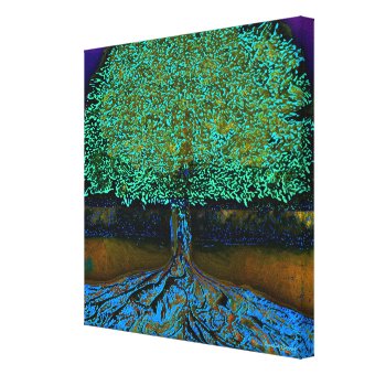 Tree of Life Green and Blue Canvas Print | Zazzle