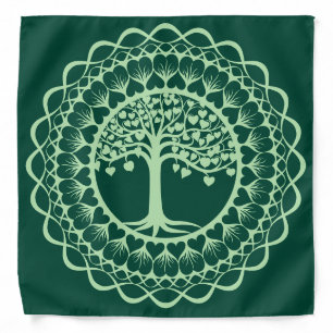 Tree of Life (Green) Mandala Print Bandana