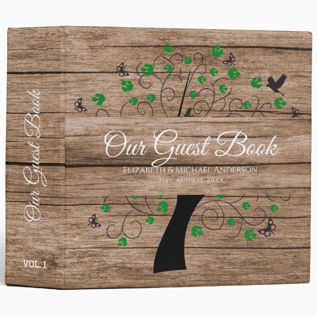 Tree of Life Guest Book Wedding Memorial Other 3 Ring Binder (Front/Spine)