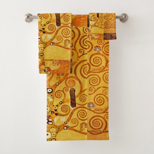 Tree of Life Gustav Klimt Nouveau Bath Towel Set