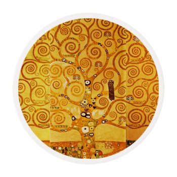 Tree Of Life Gustav Klimt Nouveau Edible Frosting Rounds by antiqueart at Zazzle