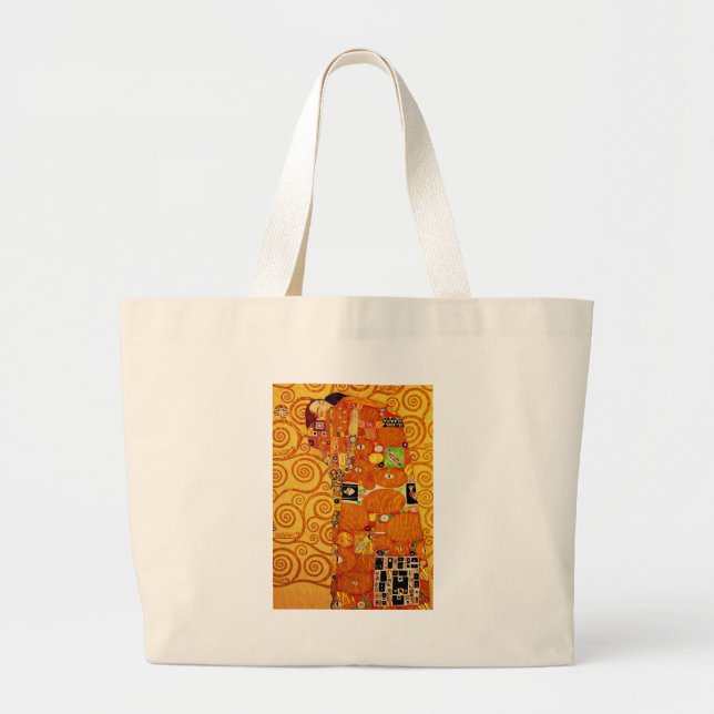 Tree of Life Gustav Klimt Nouveau Large Tote Bag (Front)