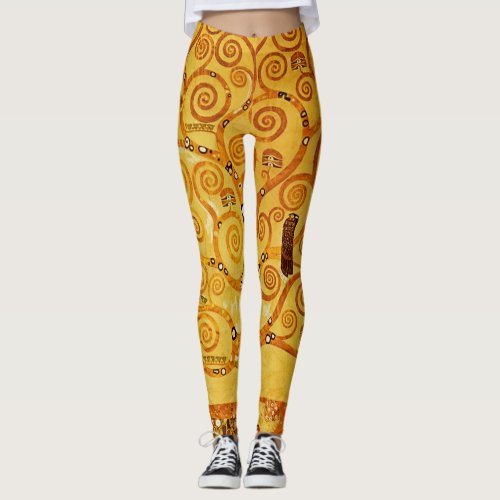 Tree of Life Gustav Klimt Nouveau Leggings