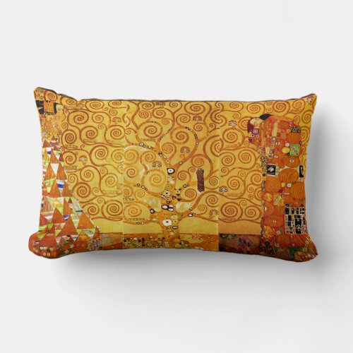 Tree of Life Gustav Klimt Nouveau Lumbar Pillow