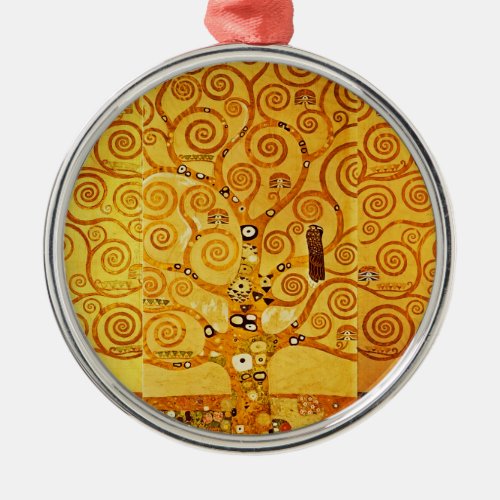 Tree of Life Gustav Klimt Nouveau Metal Ornament