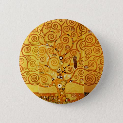 Tree of Life Gustav Klimt Nouveau Pinback Button