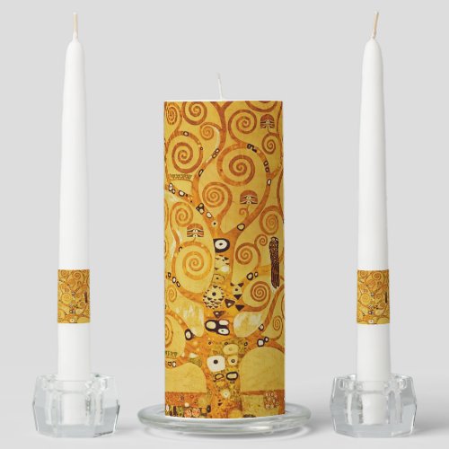 Tree of Life Gustav Klimt Nouveau Unity Candle Set