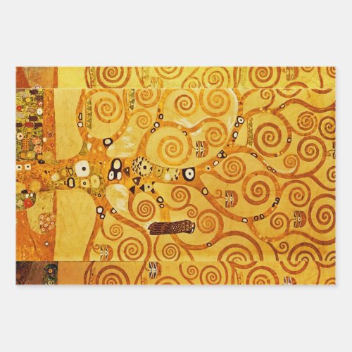 Tree of Life Gustav Klimt Nouveau Wrapping Paper Sheets