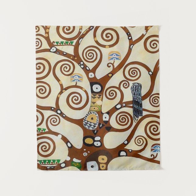 Tree Of Life Gustav Klimt Restored Version Tapestry (Front)
