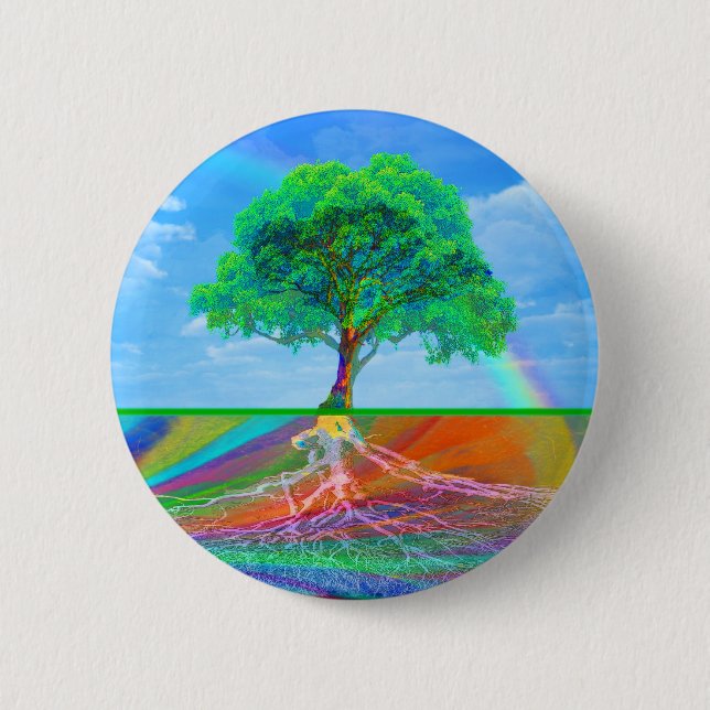 Tree of Life Happiness Button (Front)