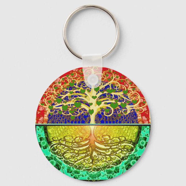 Tree of Life Heart Keychain (Front)