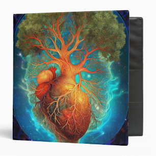 Tree Of Life Heart Surreal Nature Art 3 Ring Binder