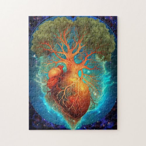 Tree Of Life Heart Surreal Nature Art Jigsaw Puzzle