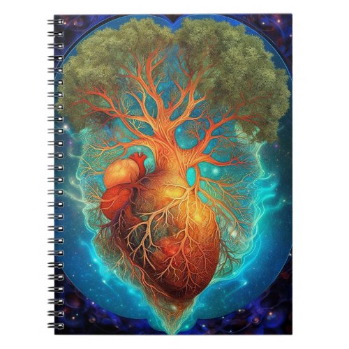 Tree Of Life Heart Surreal Nature Art Notebook