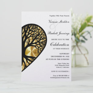 Tree of Life Heart Wedding Invitation
