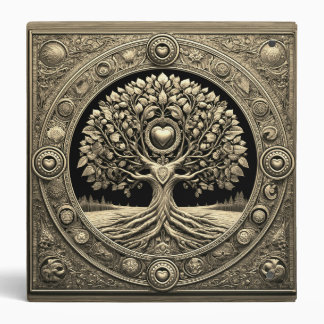 Tree of Life Hearts and Love 3 Ring Binder