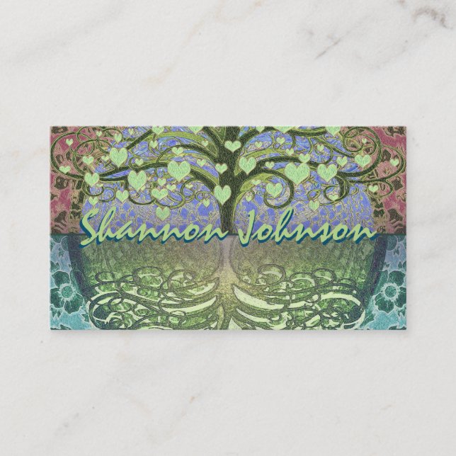 Tree of Life Hearts and Love Business Card (Front)